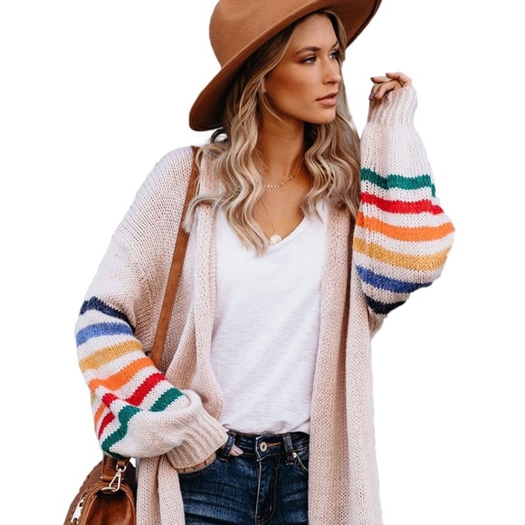 END OF SEASON SALE! Oversized Rainbow Sleeve Cardi - Picture 7 of 7